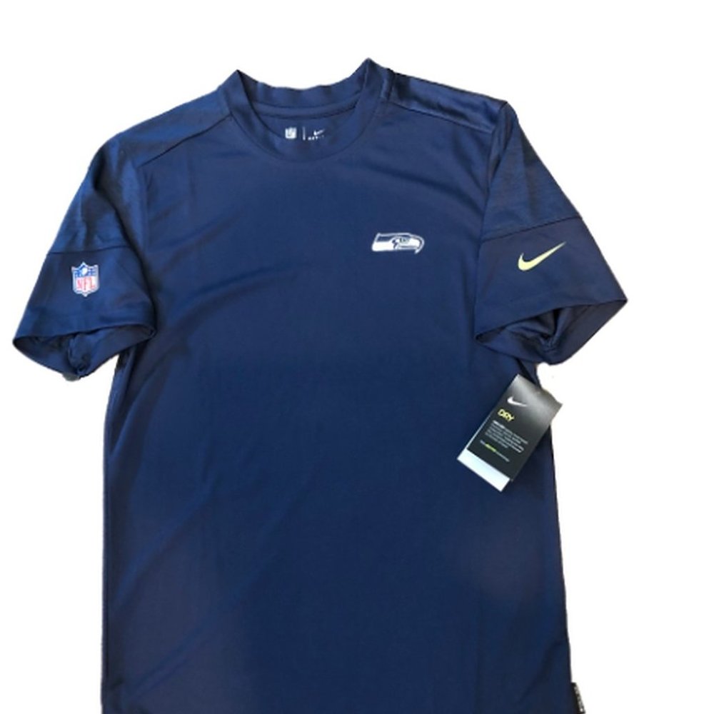 NWT Seattle Seahawks Nike Dri-Fit UPF UV 40+ Coaches Sideline Performance Shirt